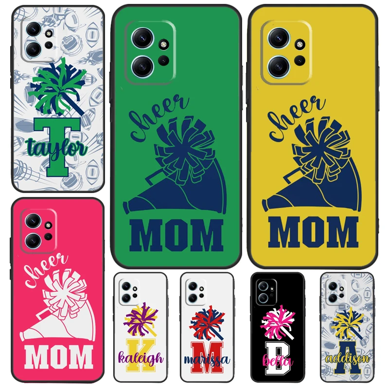 Personalised Football Cheer Moms Name Case For Xiaomi Redmi Note 12 11 10 8 9 Pro 9S 10S 11S 12S Cover For Redmi 12 9C 10C 12C