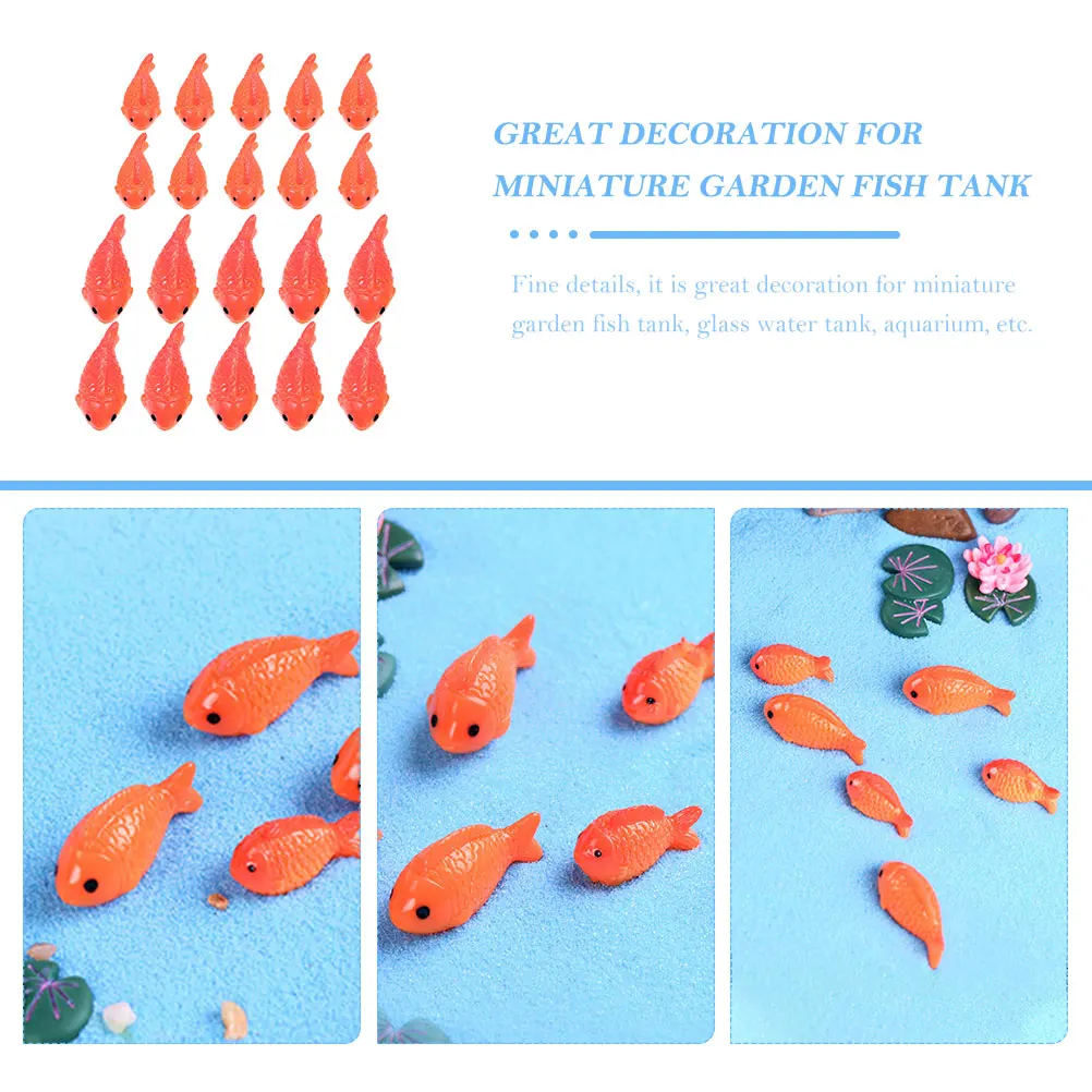 

20 Pcs Mini Simulated Resin Fish 10 Large 10 Small for Aquarium Tank Landscaping Ornaments Tiny Toys Ocean Figurines Gardening