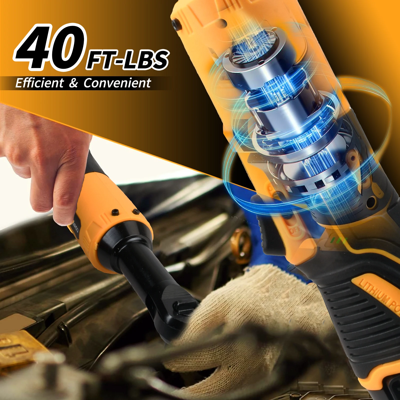 مفتاح ربط كهربائي 12 فولت، مفتاح ربط كهربائي بزاوية قائمة، أداة صيانة السيارة مع البطارية #5