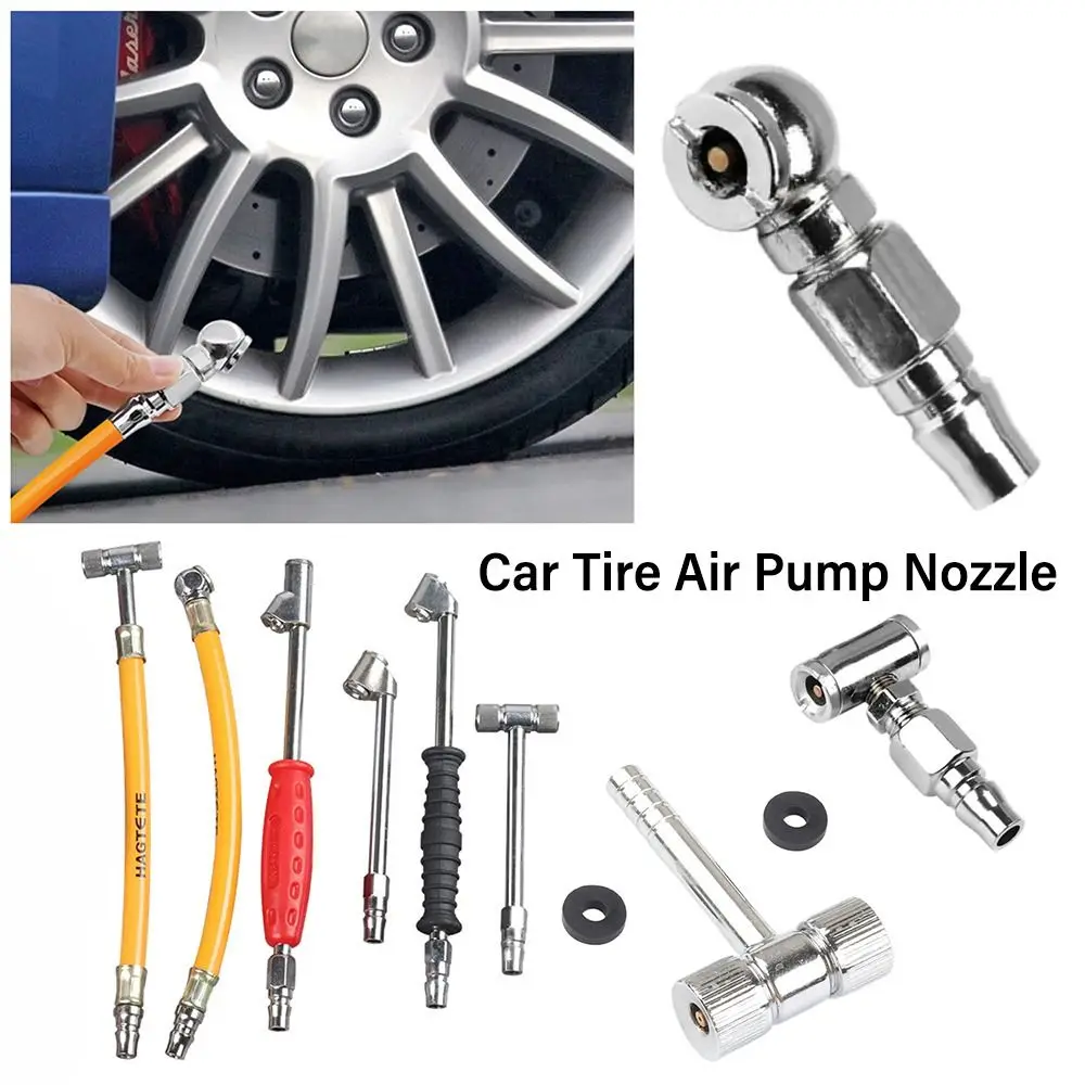 Dual Head Tire Air Pump Nozzle Multifunctional Multiple Models Inflatable Pump Extension Tube Tyre Air Connection Locking