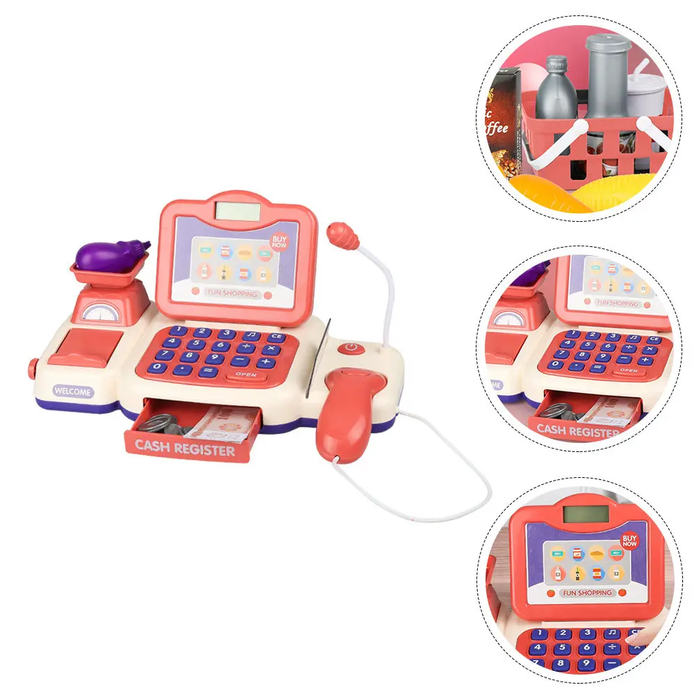 

1Set Cash Register Simulation Supermarket Educational Role Play Pretend Shopping Cognitive Learning Kids Multipurpose