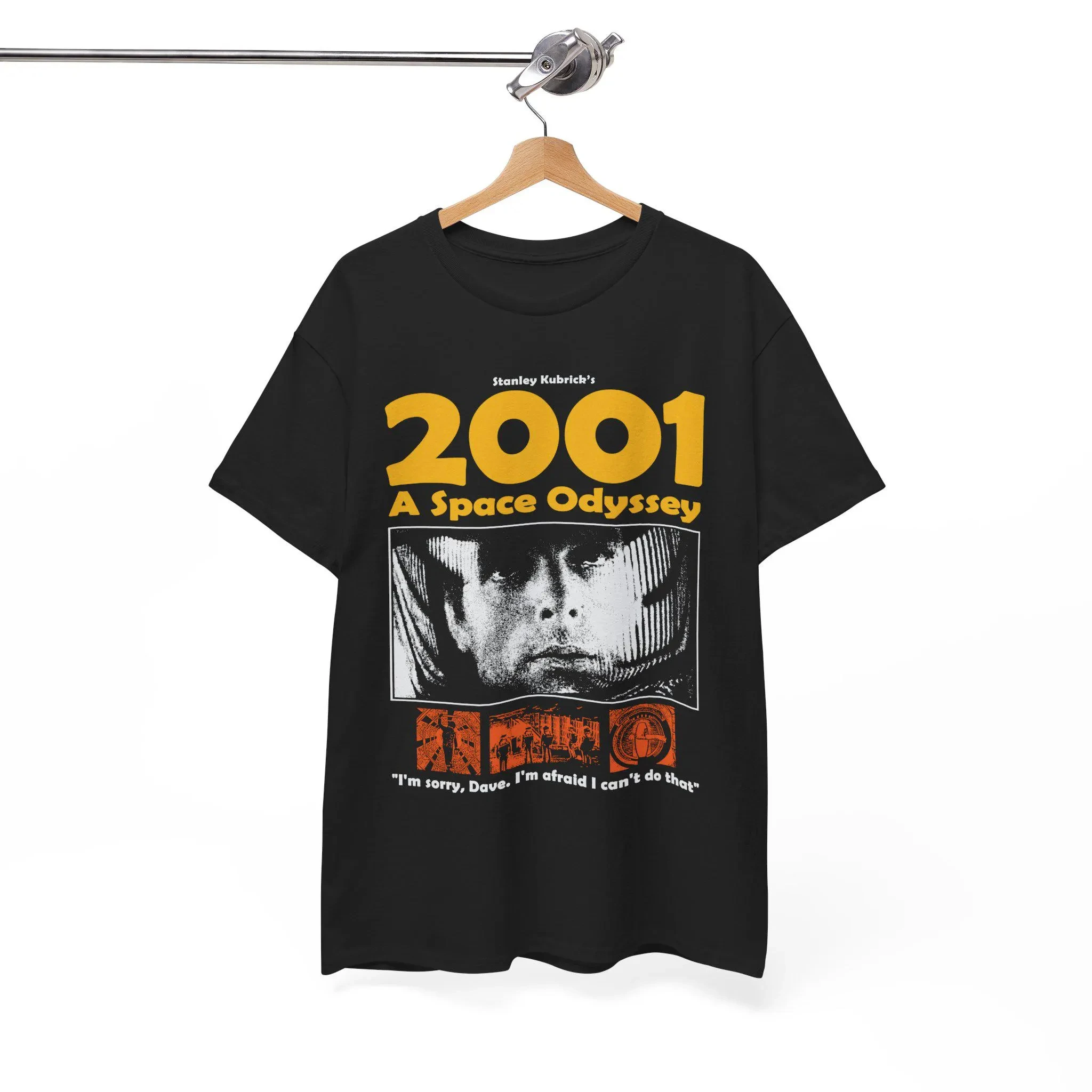 2001 Space Odyssey T-shirt, Retro Movie Pattern T-shirt, Stanley Kubrick Movie Theme T-shirt, Fan Gift  Versatile Street T-shirt