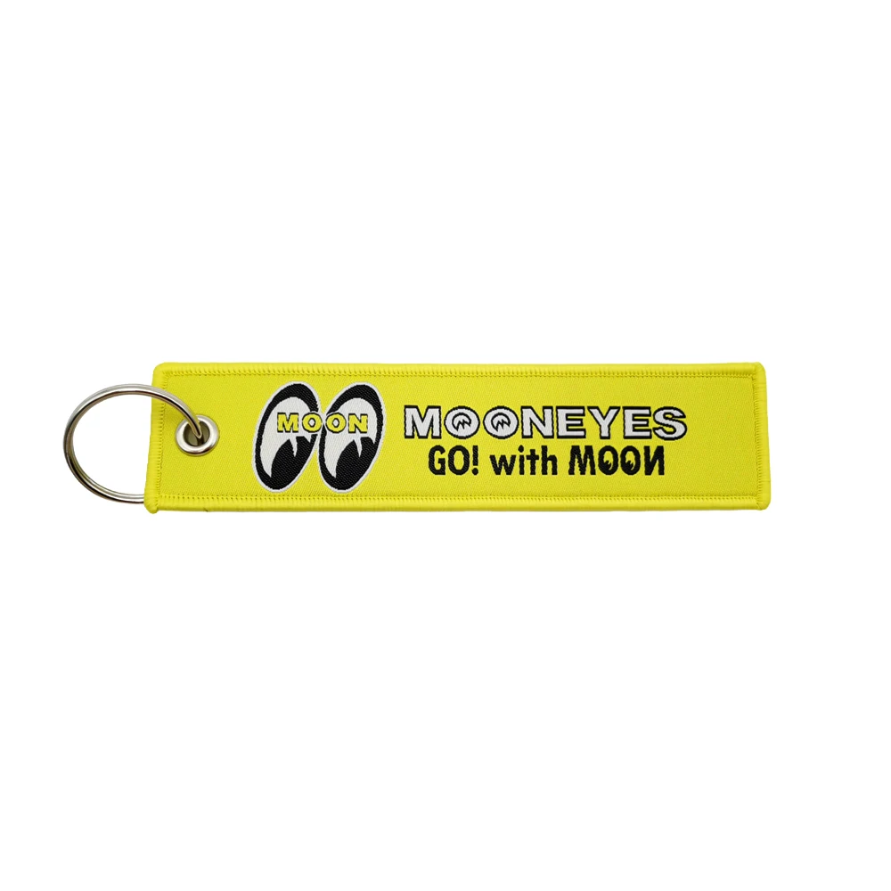 JDM Federclip Auto-Schlüsselanhänger Gelb MOONEYES Motorrad-Schlüsselring Persönlicher Modischer Stoff-Schlüsselanhänger JET-Tag Anhänger Zubehör – Detail 17