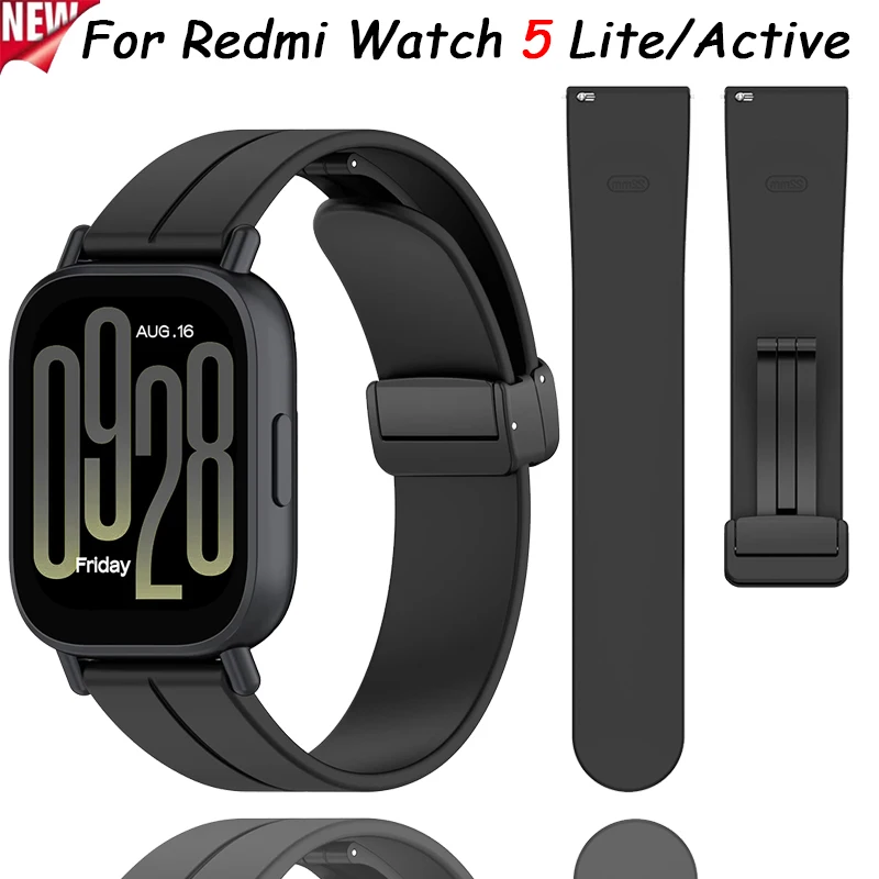 20 مللي متر 22 مللي متر سيليكون حزام ل Redmi ساعة 5 نشط/Redmi ساعة 5 لايت سوار ل Redmi ساعة 5 لايت المغناطيسي المشبك معصمه