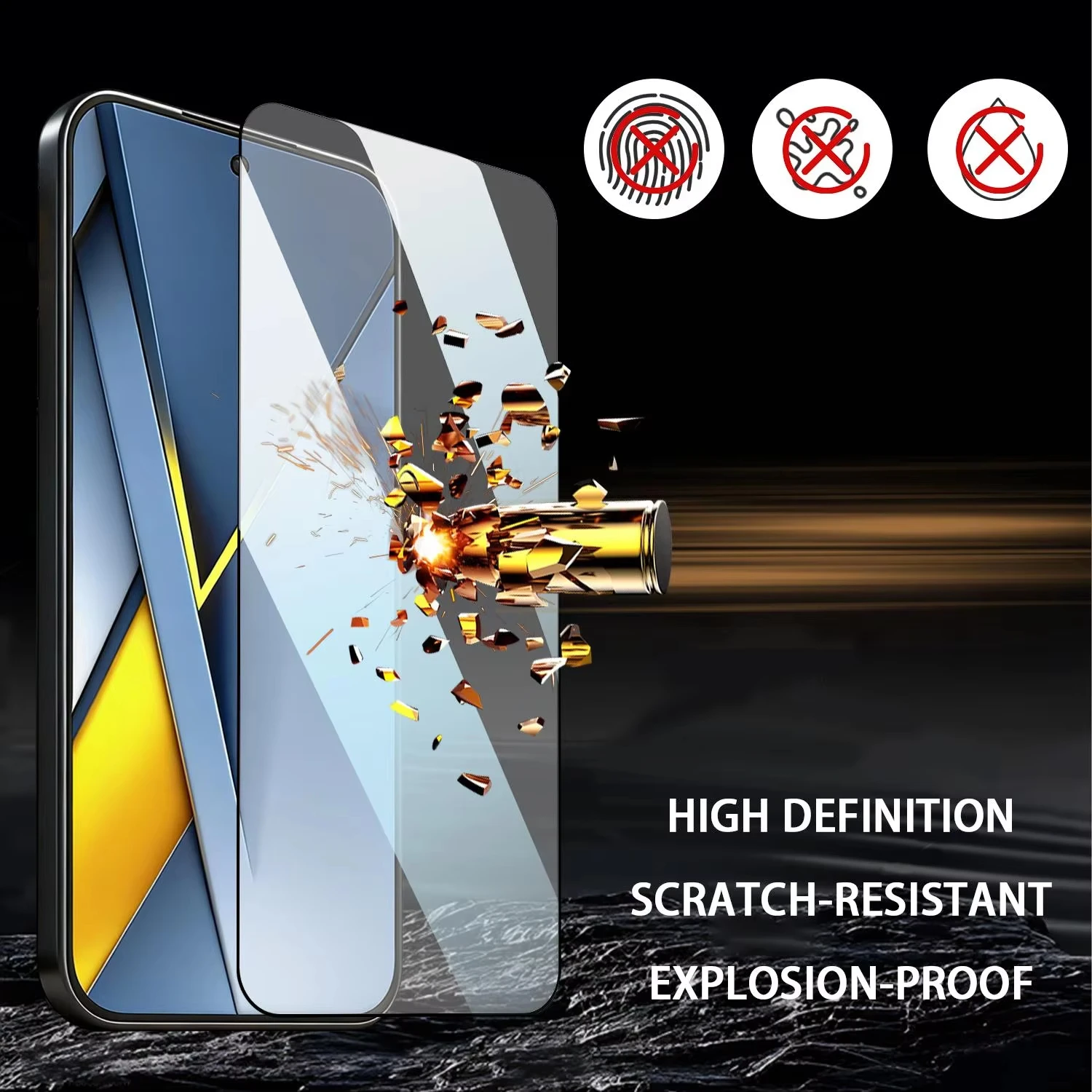 3PCS HD Screen Protector for Samsung S26 Ultra S25 S24 S23 S22 A56 5G A55 A54 A53 A52 A36 Oleophobic Coating Tempered Glass
