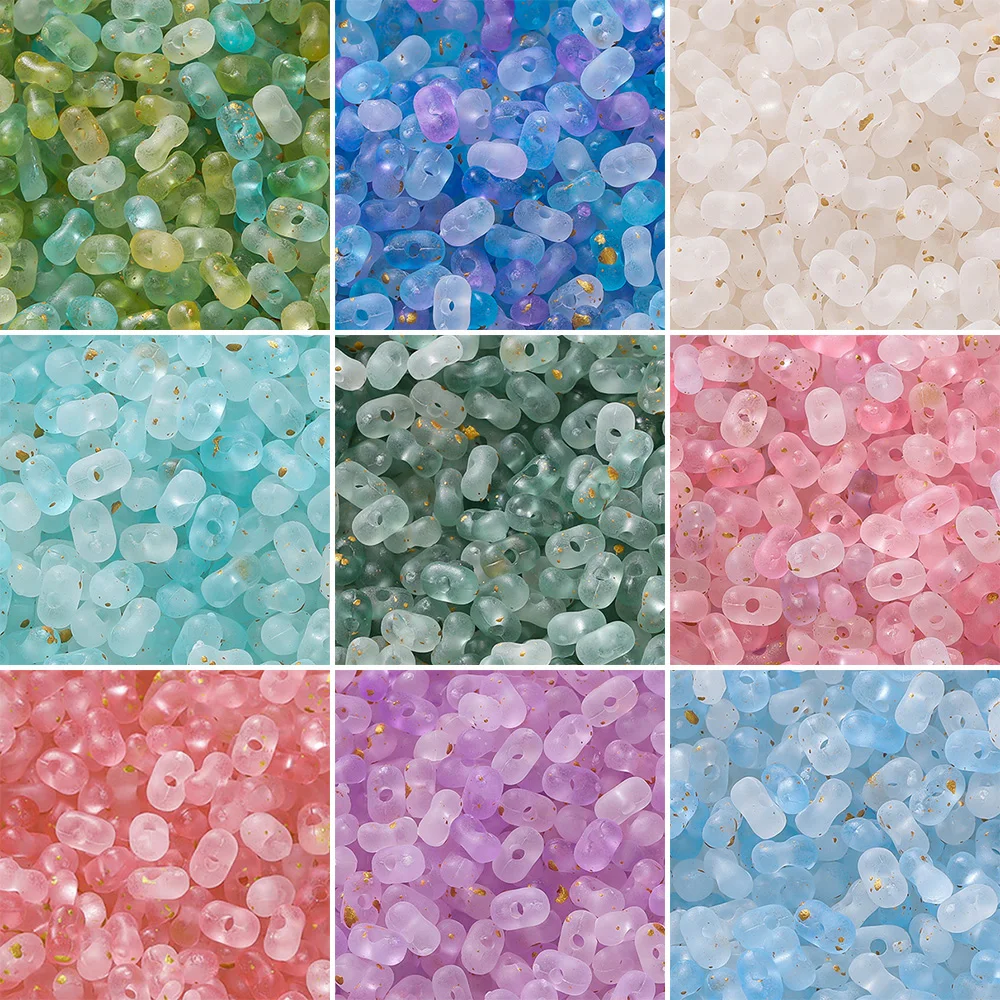 

200Pcs/Lot Acrylic Multi Color Transparent Peanut Beads Spacer Loose Beads For Jewelry Making Diy Bracelets Necklace Accessories