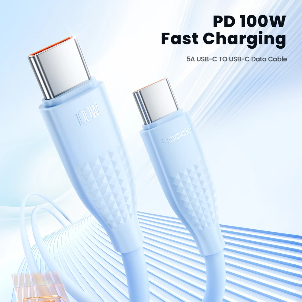 Toocki PD 100W Fast Charging Data Cable 5A USB C To Type C Cable for iphone 15 Samsung Huawei Xiaomi Dual Type C Cable