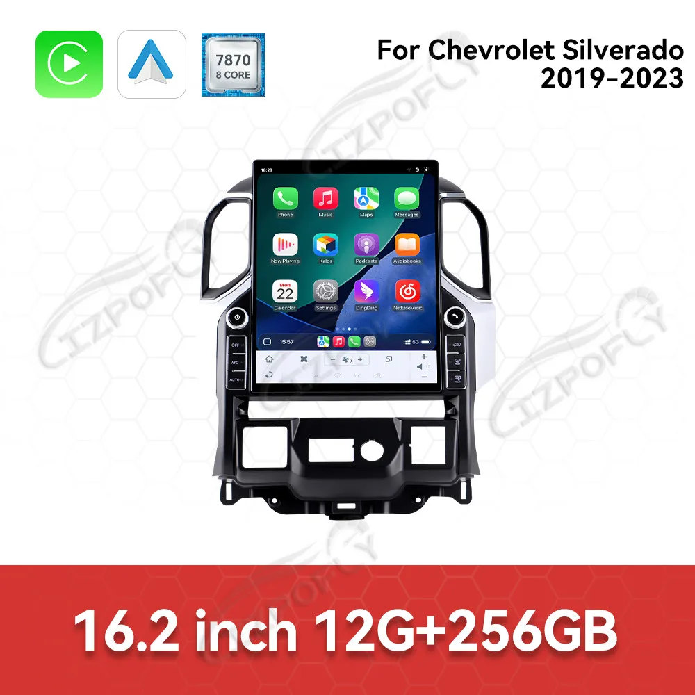 

16.2" Car Auto Radio Android 13 Stereo For Chevrolet Silverado 2019-2023 GMC Sierra 1500 2500 3500 GPS Navi Tape Recorder