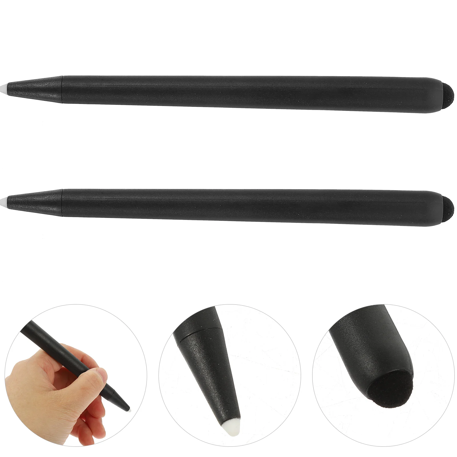 2 pçs tela especial stylus design de duas cabeças caneta de toque de escrita (caneta preta) canetas portátil quadro branco embutido