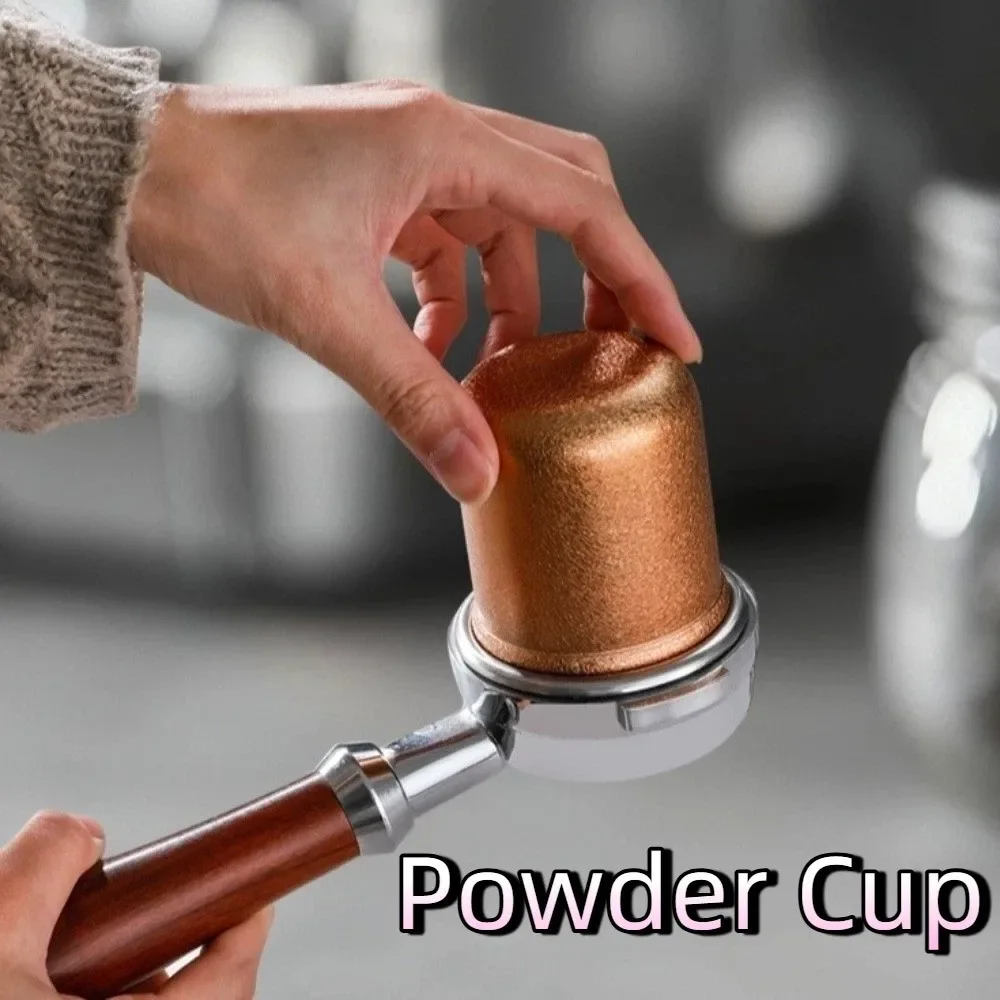 2Pcs 304 Stainless Steel Espresso Dosing Cup, Food-Grade Wear Resistant Non-Stick Leak-proof Coffee Bean Cup for Kitchen Cafe