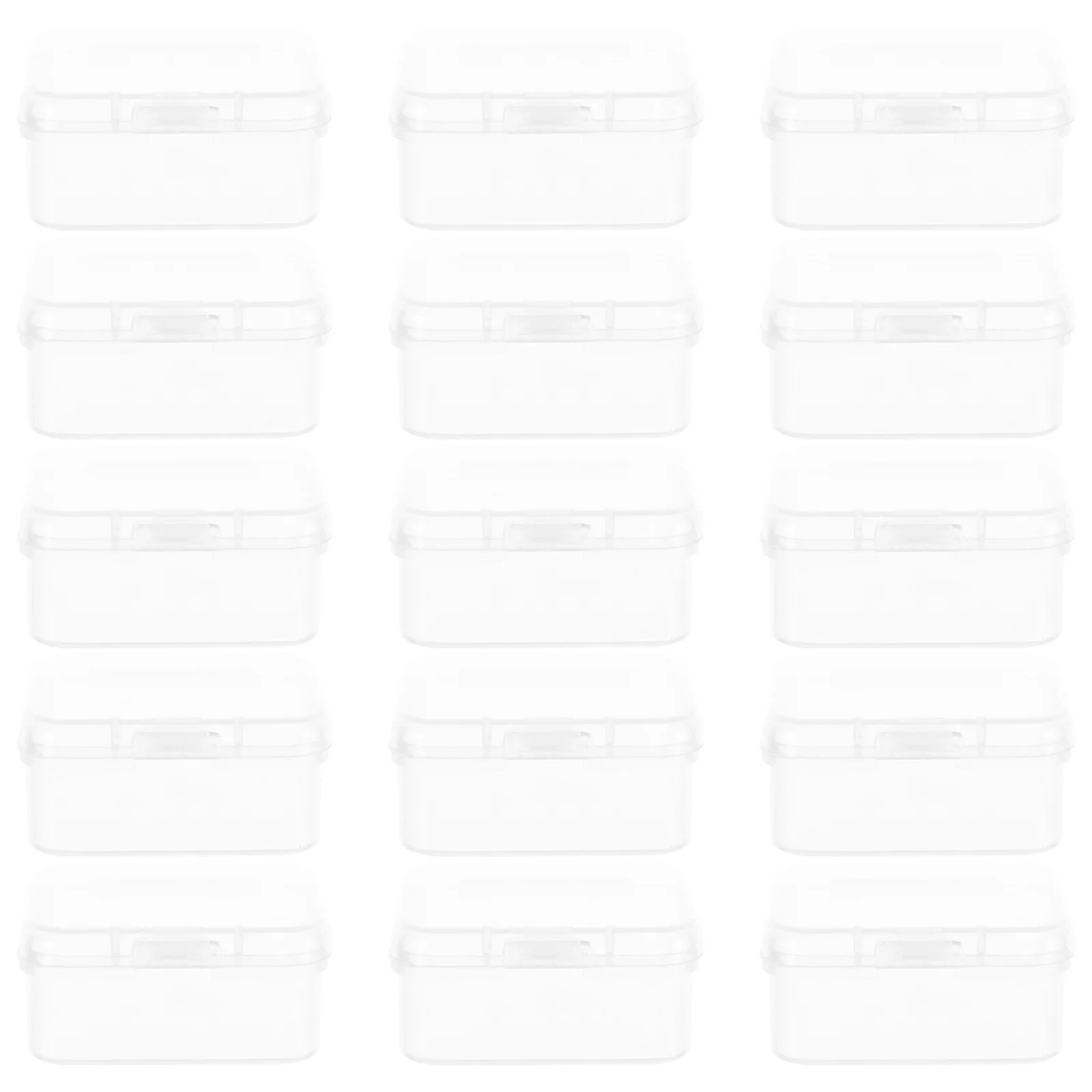 

20Pcs Mini Plastic Storage Boxes Square Hinged Lids Clear Organizer Containers for Beads Jewelry Small Craft Items Portable
