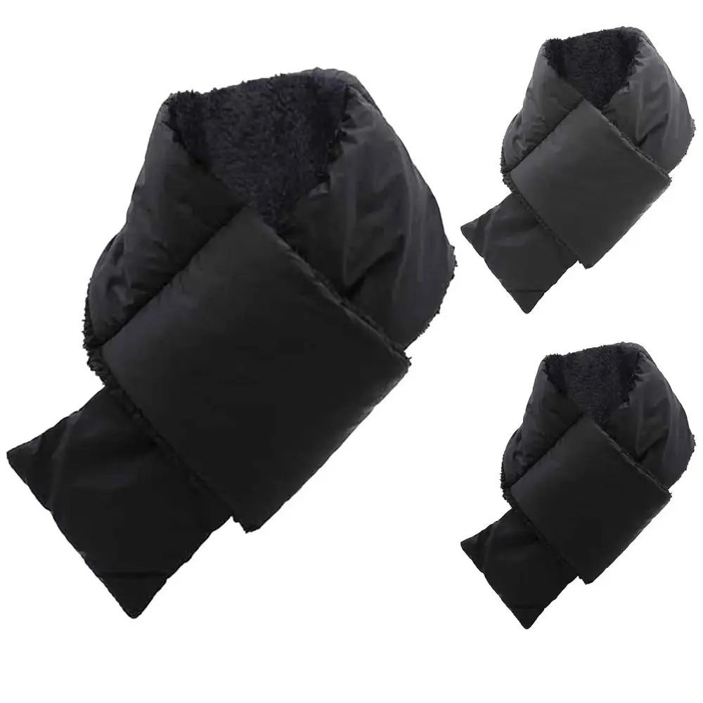 Soft Waterproof Neck Warmer Windproof Thick Winter Scarf Furry Texture Down Cotton Filled Thermal Scarf Camping Cycling