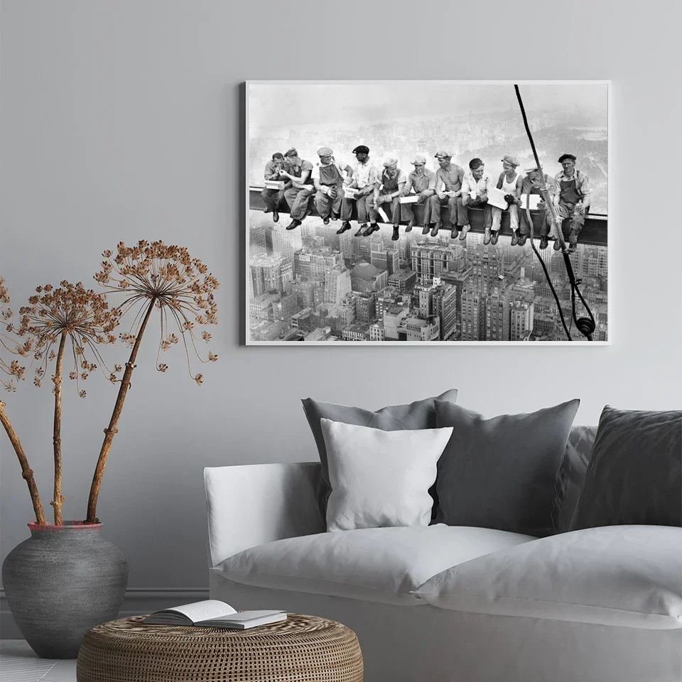 Lunch On A Skyscraper New York City Photo Poster Canvas Art Prints Wall Picture For Living Room Bedroom Home Decoration