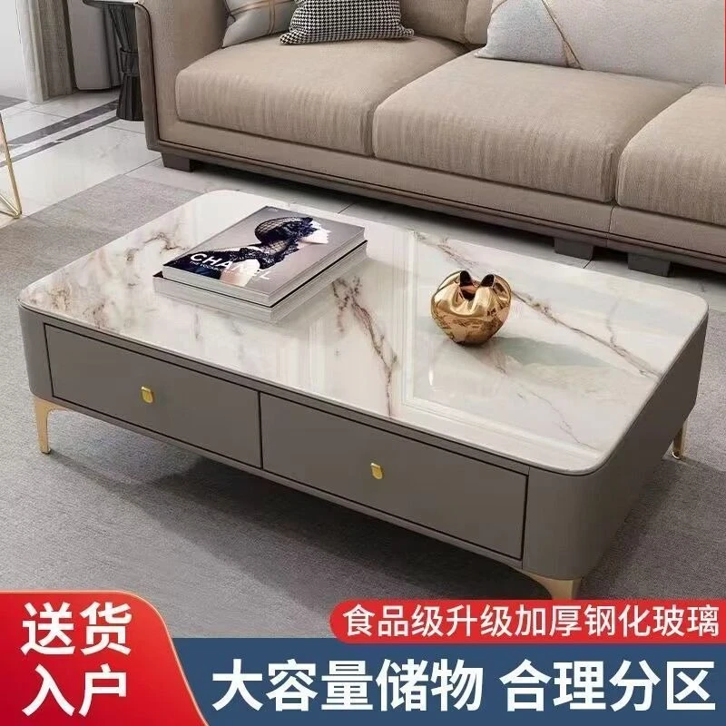 Coffee table living room household modern simple small apartment tea table installation-free soft bag light luxury coffee table
