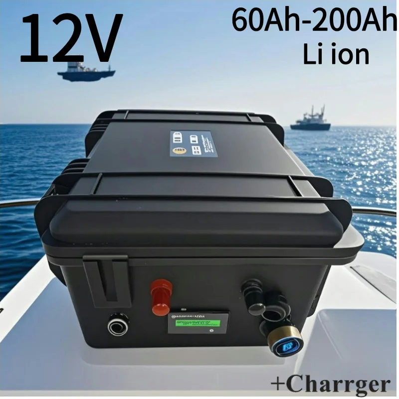 

impermeable 12v 80Ah 100ah 60Ah 150Ah batería de litio 12v 200ah li ion para Motor de pesca pesca barco inflable camping EV