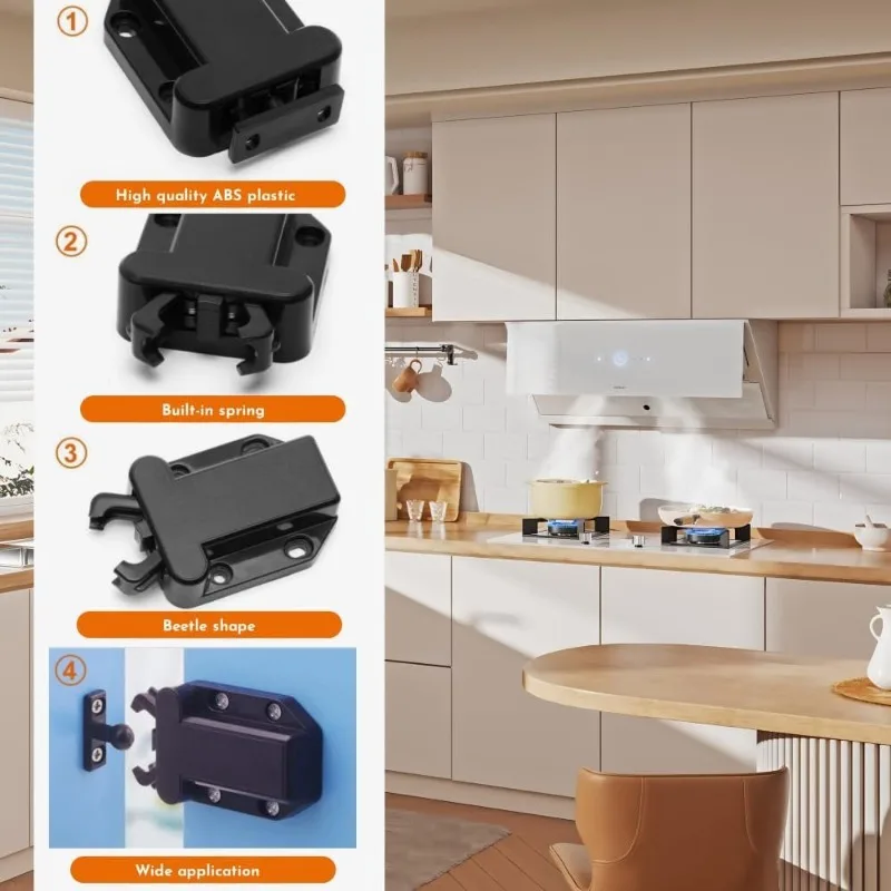 1/10pcs Push to Open Cabinet Door Rebound Latch Non‑Magnic Touch Catch Furniture Hardware