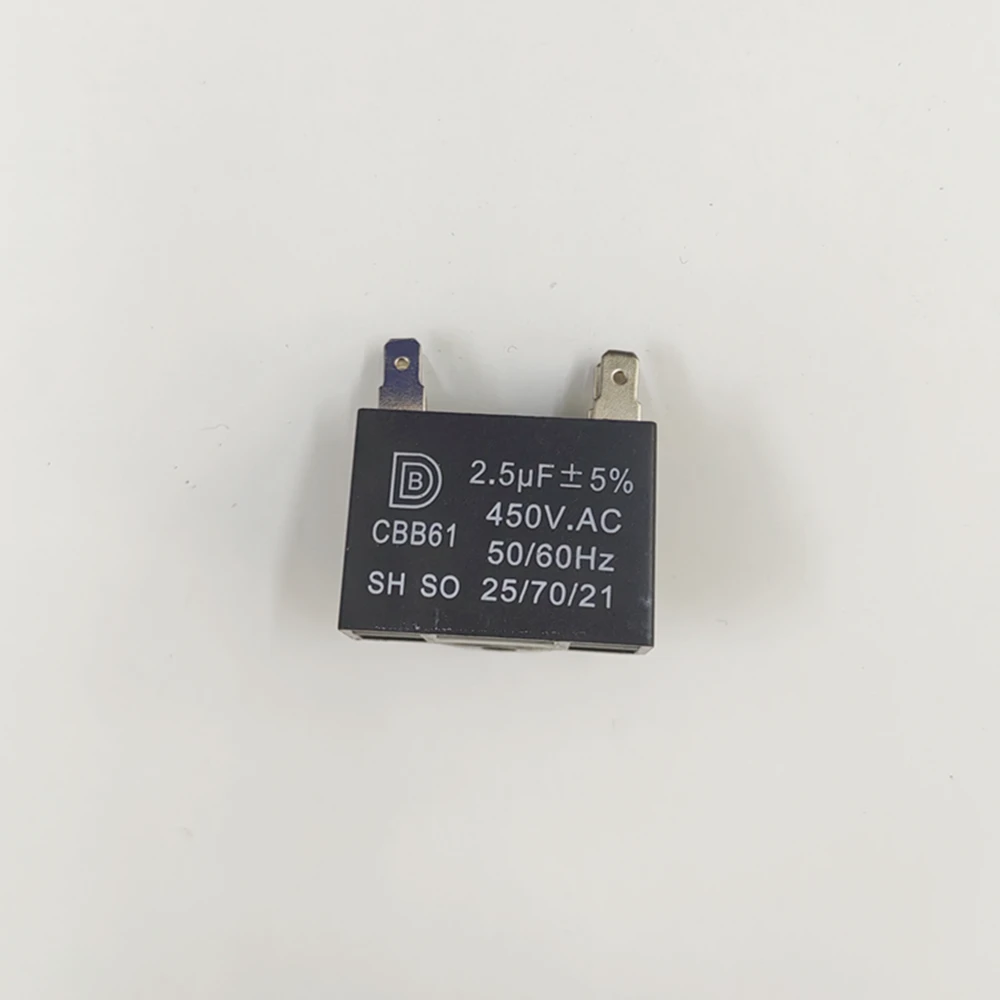 에어컨 부품 팬 모터 시동 커패시터, 직사각형 커패시터, 1uF 1.2uF 1.5uF 2uF 2.5uF 3uF 3.5uF 4.5uF 5uF, 450V
