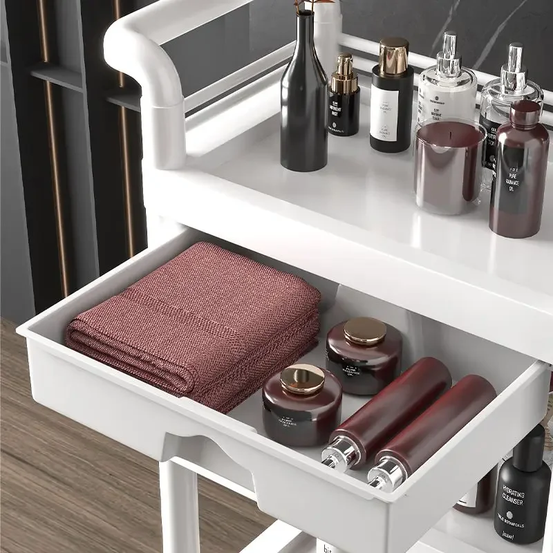 عربة تجميل خاصة، عربة تجميل يدوية متنقلة، أداة رف عربة التجميل المنزلية #5