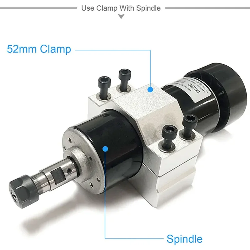 Aluminium CNC Spindle Clamp Holder Inner Diameter 52mm Z Axis Router Mount Bracket 300W 500W 600W Spindle Fixture For CNC Router