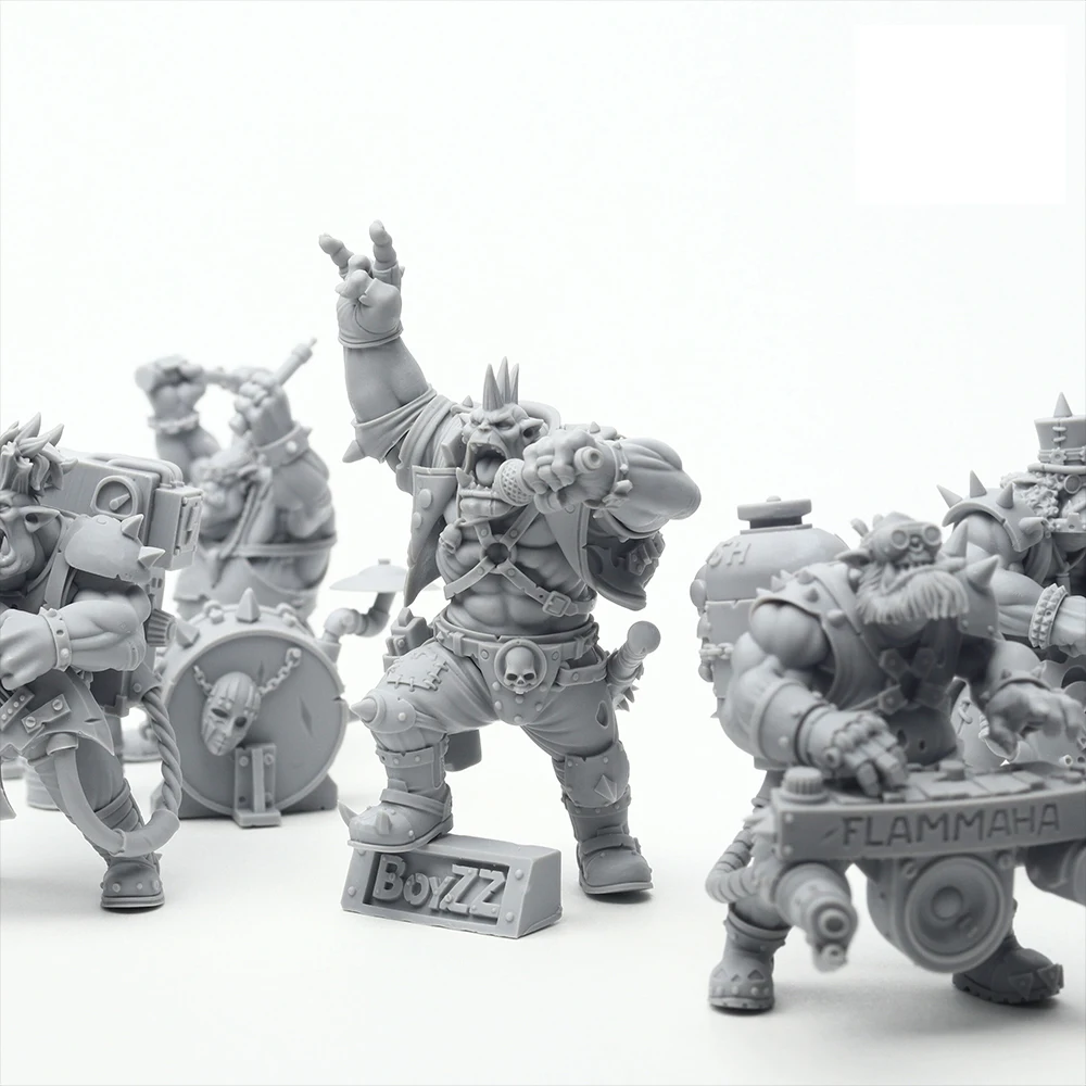 Orck-Band Da BoyZz, Space Warrior, Miniaturas Wargame, Figura Ork, Terreno, RPJ, TRPJ, Pathfinder, Infinito, Jogo, Gamemat