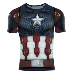 Captain America Cosplay T Shirt Costume 3D Print Fashion Captain Superhero Tees Summer Party Men Sportswear Shirt T-Shirt