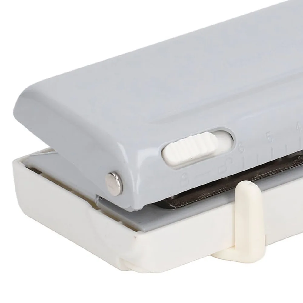 ABS 6 Hole Paper Punch Adjustable Center Spacing 5.5mm Hole Diameter Loose Leaf Paper Puncher Practical Solid Hole Puncher