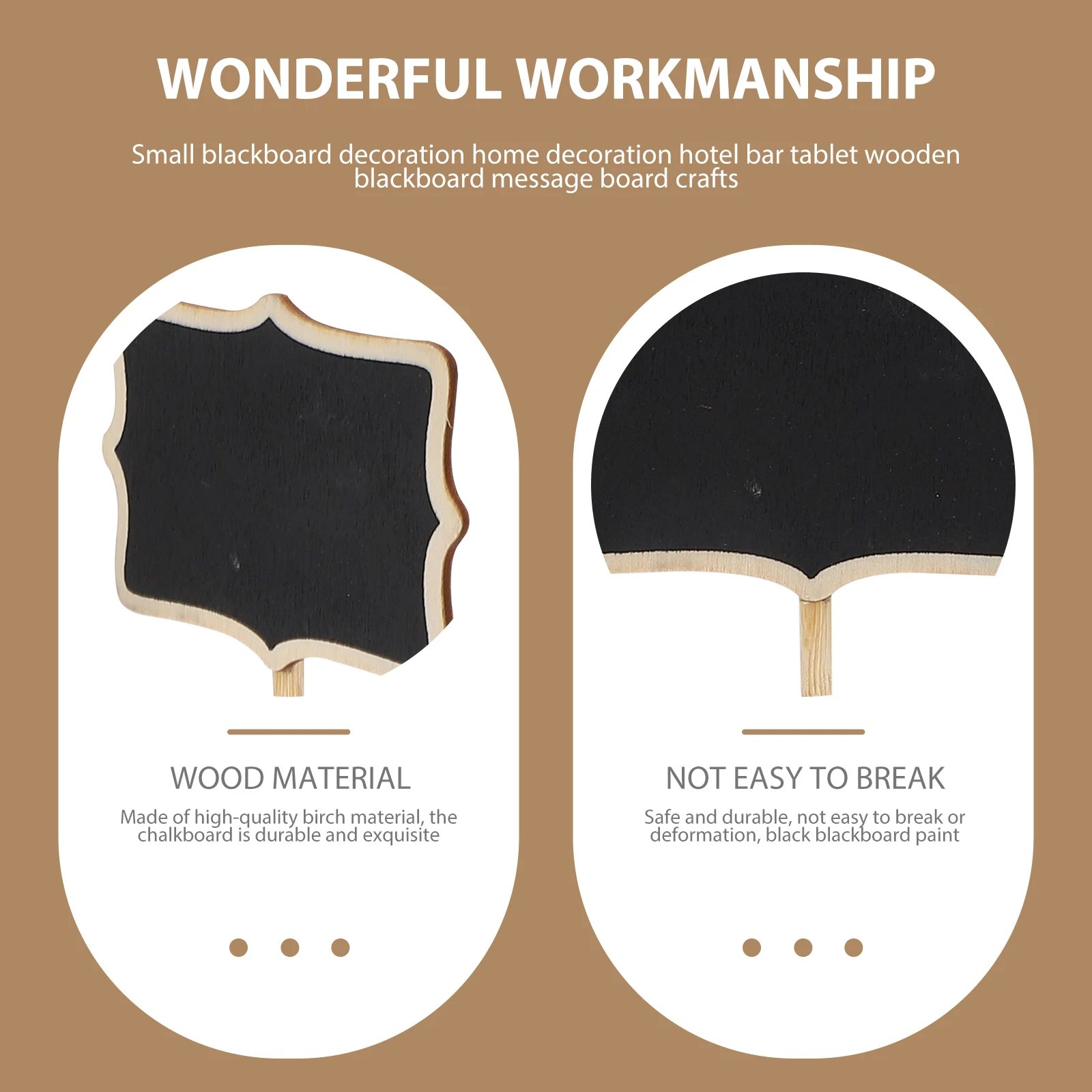 

16pcs Creative Chalkboards For Message Writing Memo Boards Birch Material Decorative Mini Blackboard Home Office Use