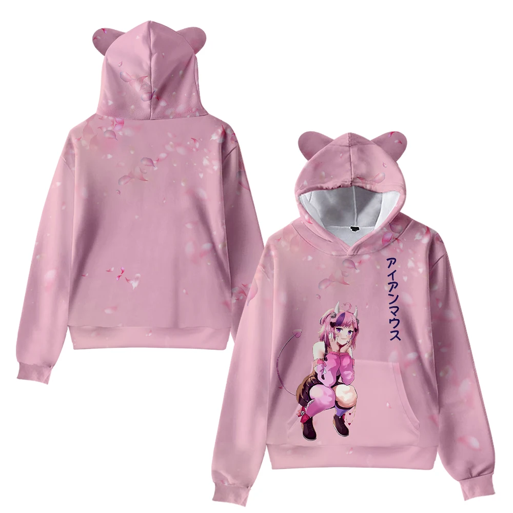 Ironmouse Cute Cat Ear Hoodie Women Men Long Sleeve Sweatshirt Casual Cute Pullover Clothes