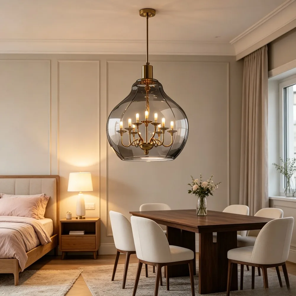Luxury Lighting Dreamy Light Giant chandelier Black electroplated transparent glass King Edison Ghost hand-blown Pendant light