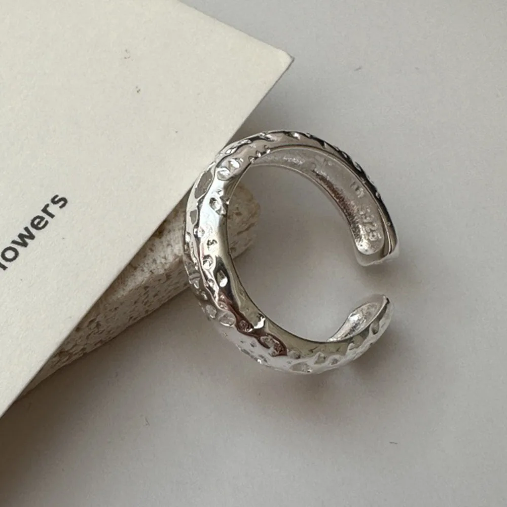 

Кольцо VENTFILLE из стерлингового серебра 925 пробы для женщин, с текстурой, нестандартного дизайна, модное, в стиле ретро, регулируемое, ювелирное украшение, подарок, дропшиппинг