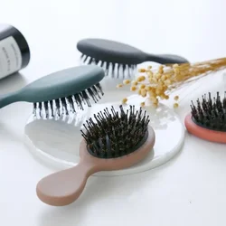 Small Handle Hair Brush Massage Comb Bristle Nylon Hair Comb Anti-hair Loss Handle Detangling Wet Dry Hairdressing Styling Tools