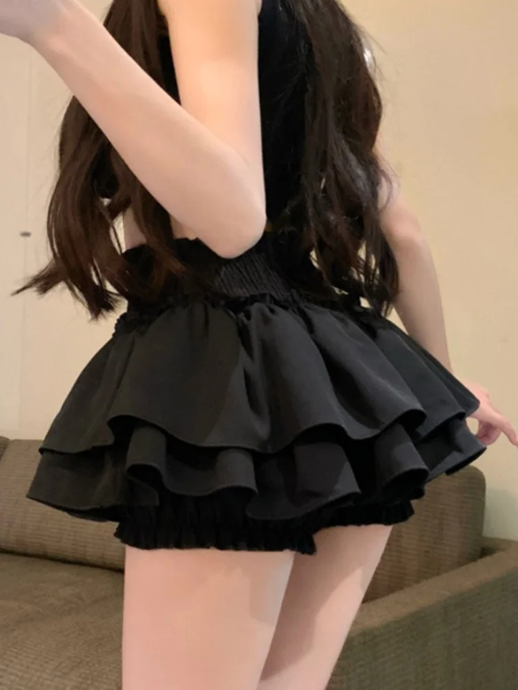 

Bla Пышная юбка средней длины Женская юбка трапециевидной формы с завышенной талией и защитой от воздействия рта Юбка-торт с эффектом похудения