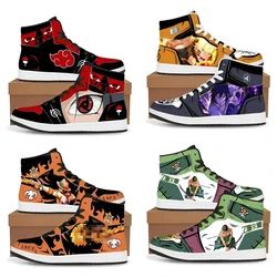 Naruto Anime Shoes Men Dropshipping Kakashi Itachi Cartoon Cosplay Sneakers One Piece Luffy Ace High Top Running Shoes Kids Gift