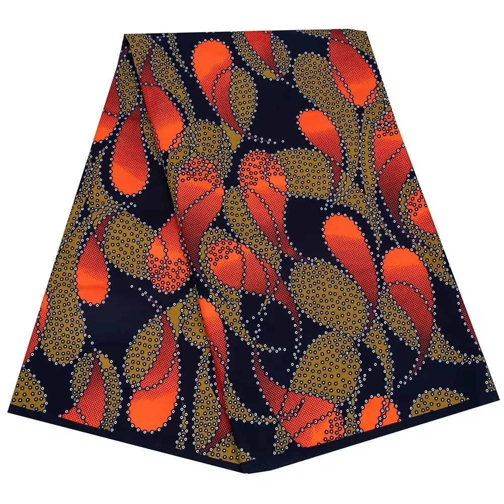New African Ankara Real Wax Double Fabric Cloth 6Yards Ankara Print Wax Fabric for Party Dress Making Sewing 100% Polyester