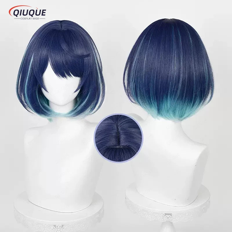 Anime Oshi No Ko Akane Kurokawa Cosplay Wig Long/Short Black Blue Gradient Heat Resistant Hair Synthetic Cosplay Wig + Wig Cap