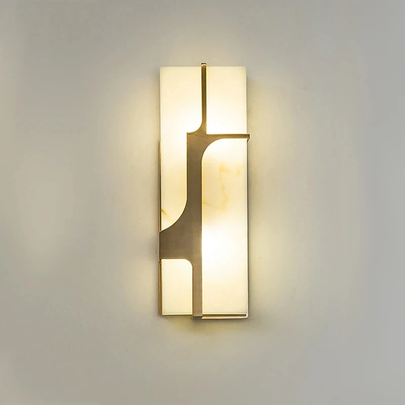 

Creative new Chinese style villa living room corridor decoration sconce light European retro imitation marble LED wall lamp