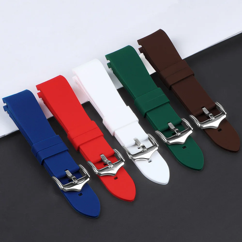 Cinturino per orologio in silicone con estremità curva Bracciale universale con arco a gomito Bracciale in gomma 20mm 22mm Orologi da uomo da donna Accessori2027