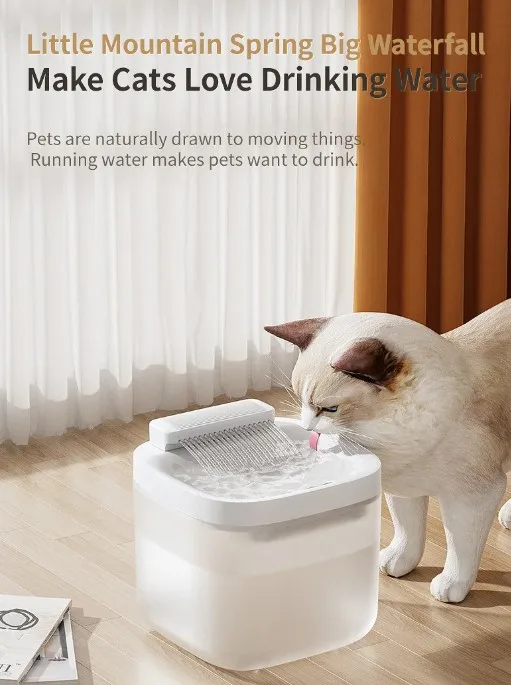 

Huge 3L Large-Capacity Pet Fountain – Upgraded-Auto Shut-Off Prevents Dry-Run – 10-Day Hydration for Cats