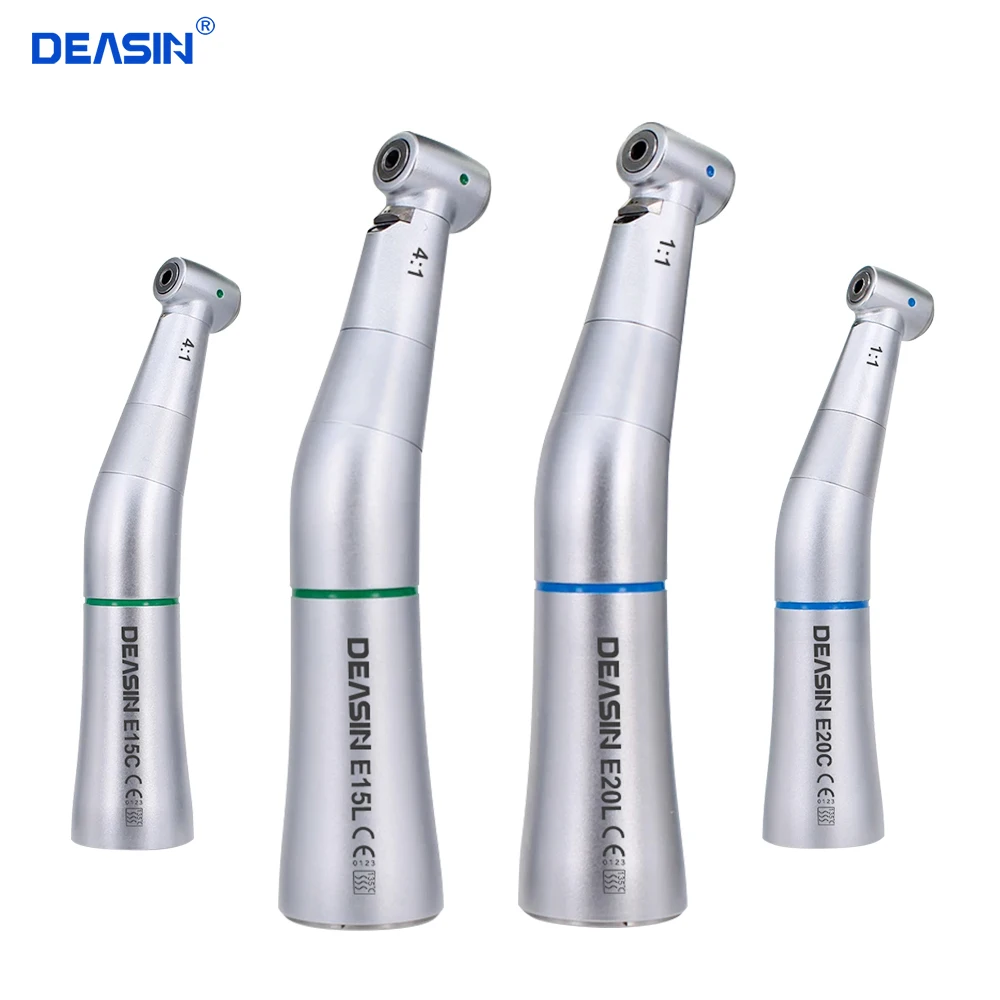 

E20L /E15L Dental Low Speed Contra Angle Handpiece KV 1:1 4:1 With / None Optic Fiber Blue/green for Electric motor