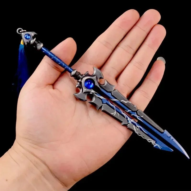 21cm World of Warcraft Weapon Worldcarver Sword Blade Two Handed Sword Metal Weapon Model Game Peripheral Ornaments Dolls Gifts