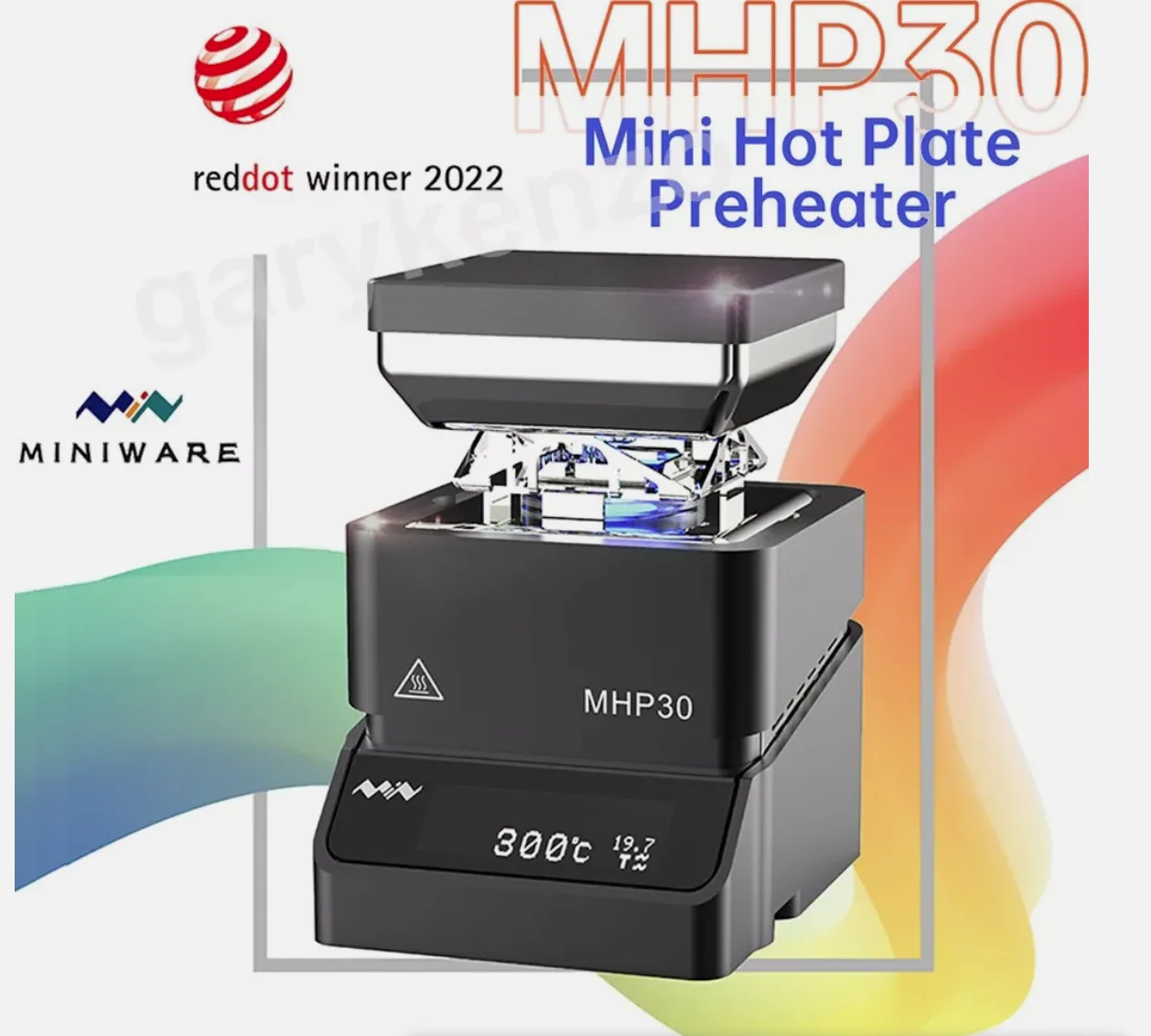 MINIWARE MHP30 Mini Hot Plate Preheater 30*30mm Heating Area Constant Temperature Heating Table 300℃ Intelligent Heating Table