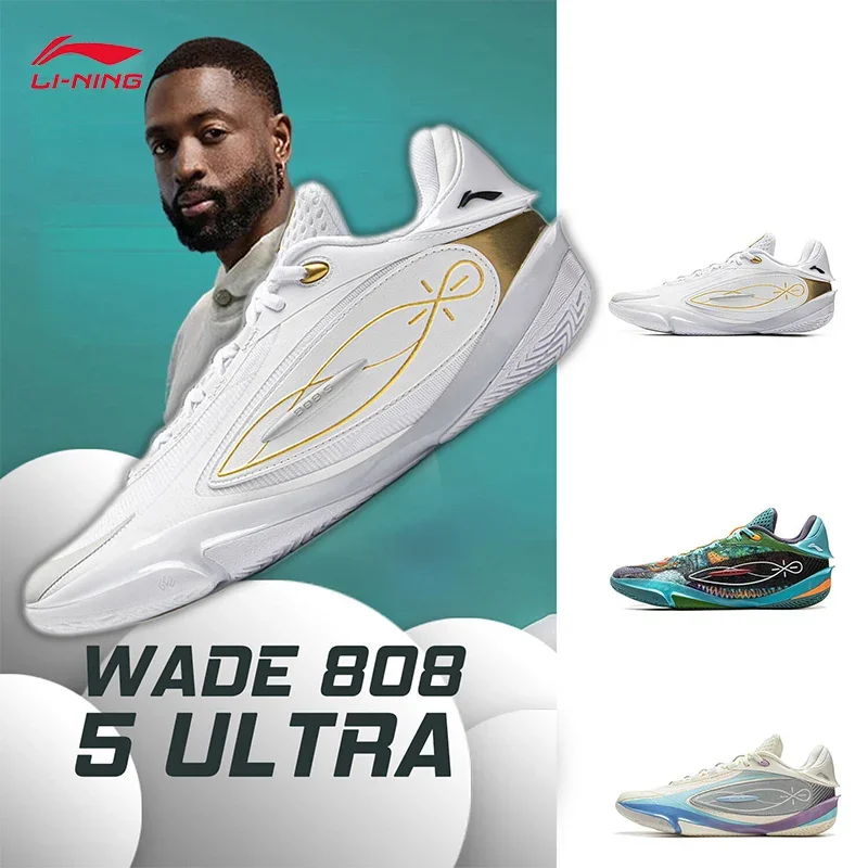 

LI-NING Wade 808 5 ULTRA Men Professional Basketball Shoes SUPER BOOM Stable Support Sports Shoes ABAV015