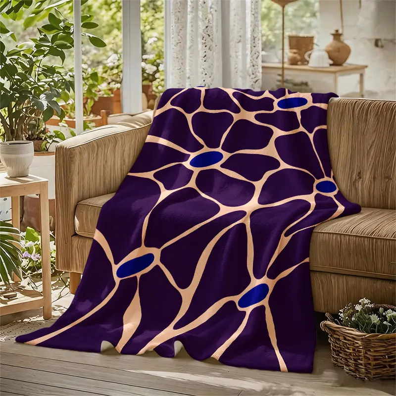 Neuron Cell Mosaic Flannel Blanket Warm Soft Halloween Christmas Decorative Couch Warm Cozy All-Season Gift