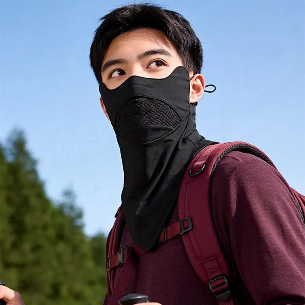 

Adjustable Summer Ice Silk Mask Neck Anti UV Thin Face Cover Sunshade Sunscreen Veil Sunscreen Mask Face Mask
