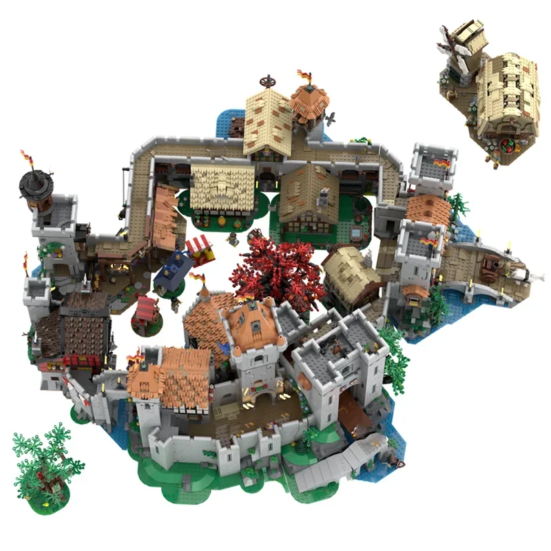 

Alternate Build Medieval Castle MOC Building Bricks, Classic Ancient Stone Fortress Architecture for Medieval Scene Diorama