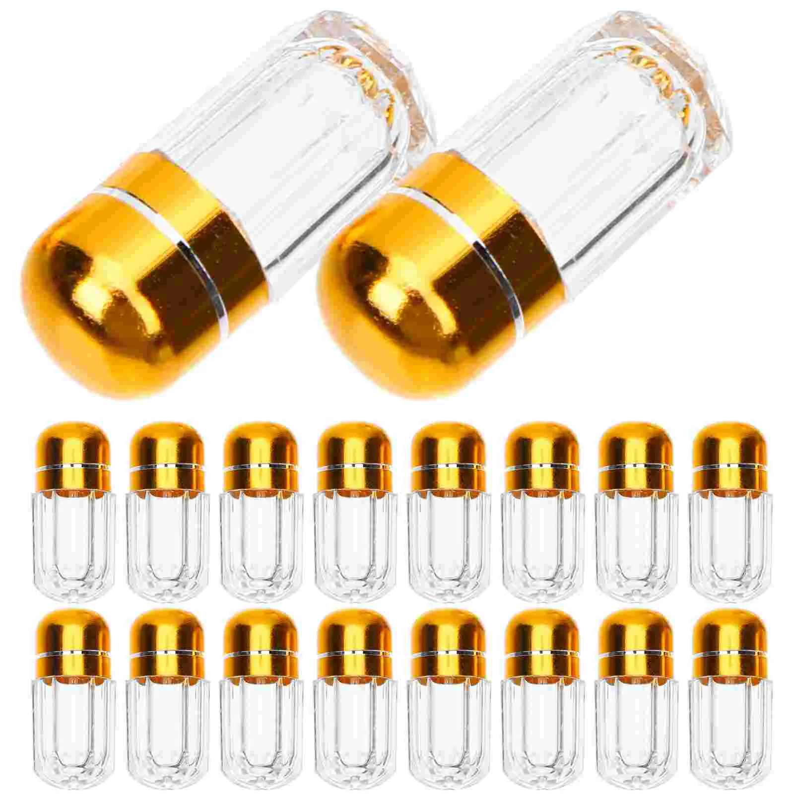 20 Pcs One Capsule Bottle Empty Tablet Pills Storage Holder Refillable Vial Jars Plastic Container Travel