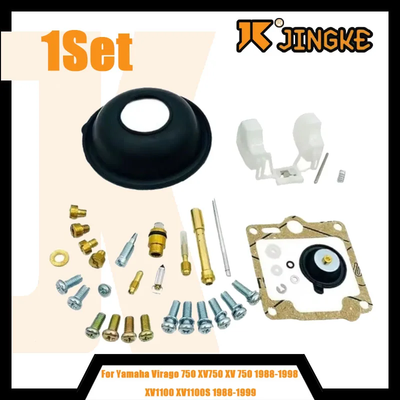 

Motorcycle Carburetor Repair Kit Float Diaphragm Vacuum For Yamaha Virago 750 XV750 XV 750 1988-1998 XV1100 XV1100S 1988-1999