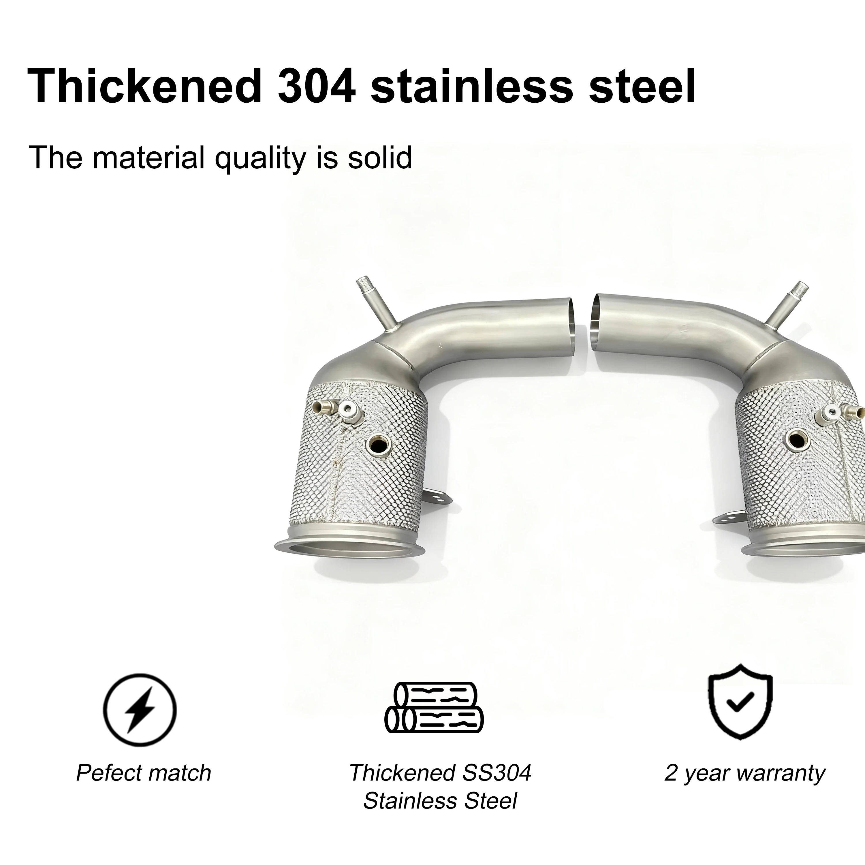 ACE geeignet für Porsche 911 992 Carrera Targa 3.0T SUS304 Downpipe mit drei Drei-Wege-Katalysatoren, Freifluss-Auspuffrohr – Detail 7