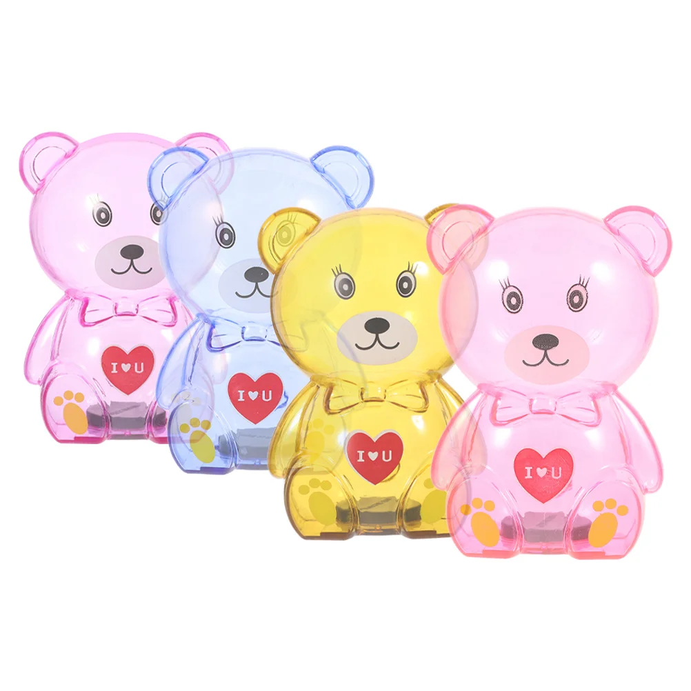 

Bear Piggy Bank 4pcs Set Plastic Bank for Kids Adults Desktop Savings Organizer Cartoon Animal Money Storage Bins