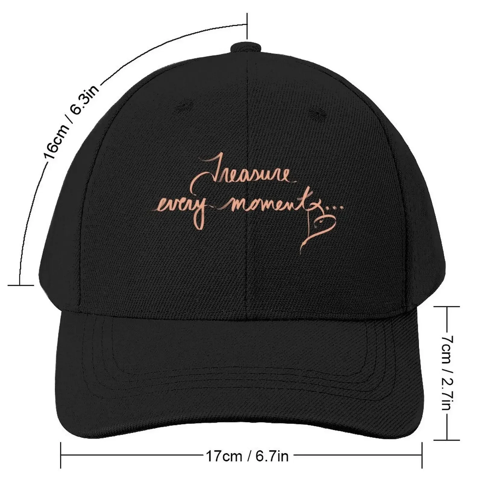 Treasure Every Moment (peach ribbon - uterine/endometrial cancer awareness) Baseball Cap party Hat Women's Golf Wear Men's